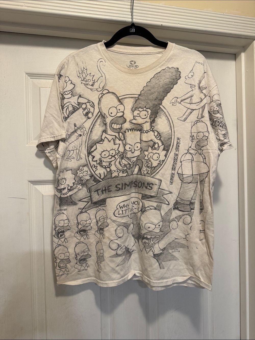 Liquid Blue The Simpsons Sketch-Style Graphic Tee